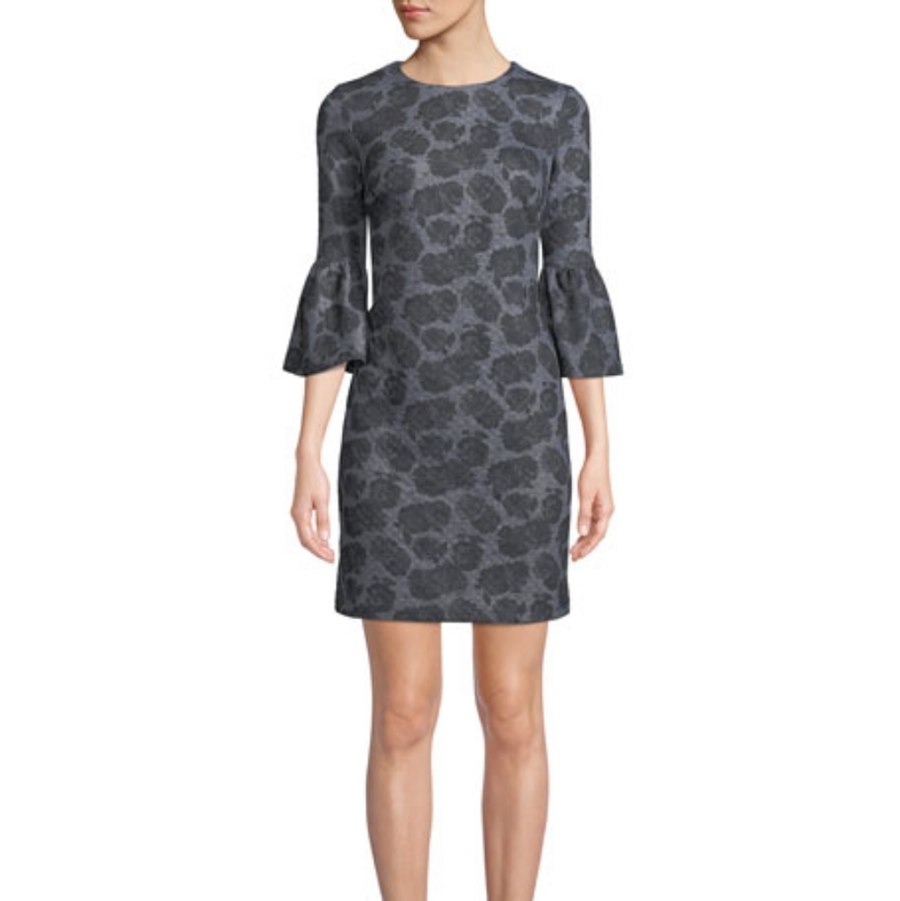 Gray Bell Sleeve Shift Dress Size 2